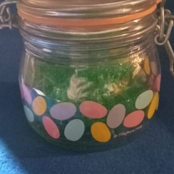 Antique Vintage Swing Top Glass Mason Easter Bunny Holiday Decorative Jar - Picture 4 of 15